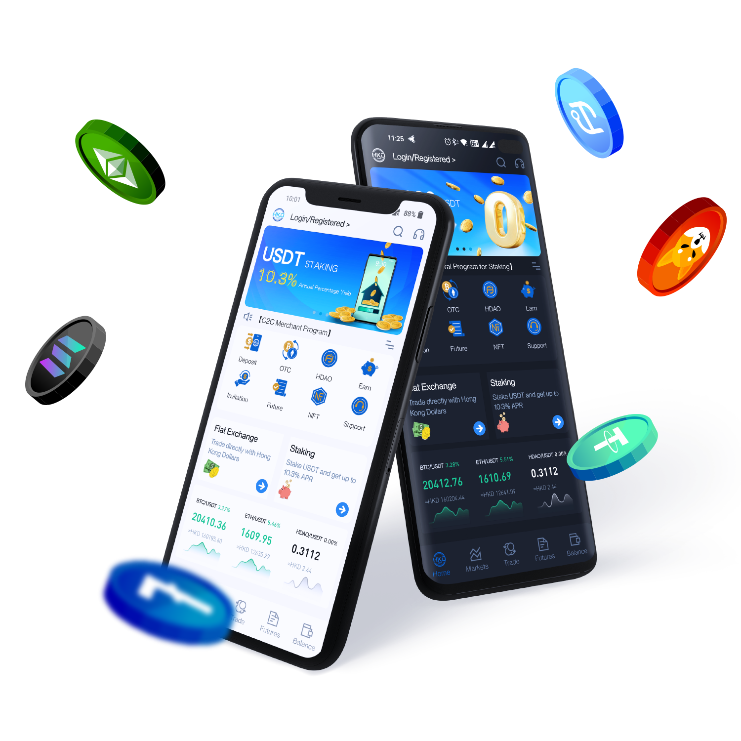 Trade BTC, ETH, USDT, NFT and more anytime anywhere